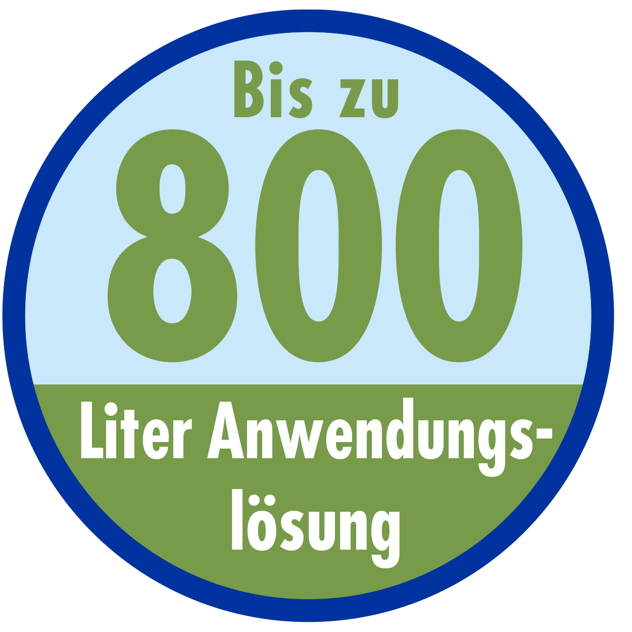 Bis zu 800 Liter Anwendungslösung Bis zu 800 Liter Anwendungslösung