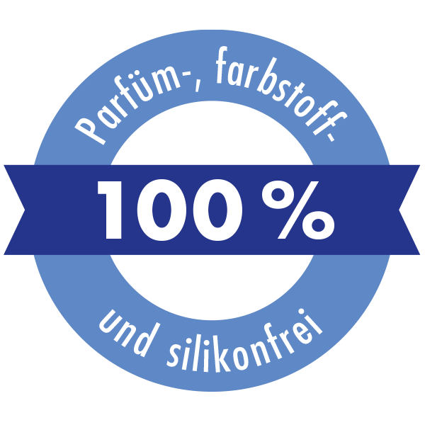100% parfum-, kleurstof- en siliconenvrij 100% parfum-, kleurstof- en siliconenvrij