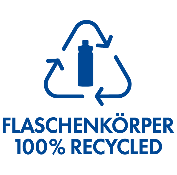 Flasche 100 % recycled