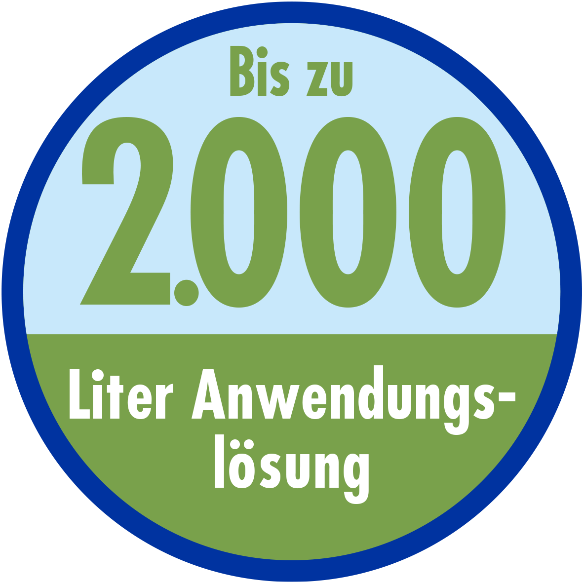 Bis zu 2.000 Liter Anwendungslösung